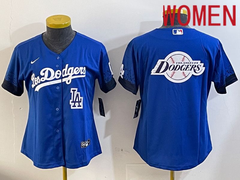 Women Los Angeles Dodgers blank 2024 blue jersey 2024112232